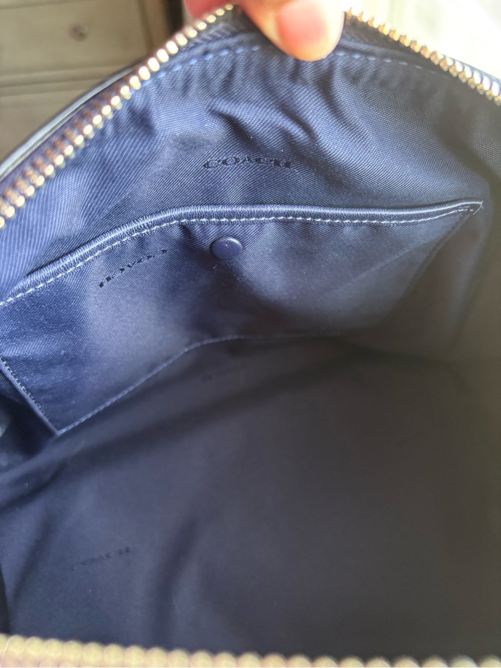 Coach Ace Satchel in Navy/Silver - Picture 13 of 16